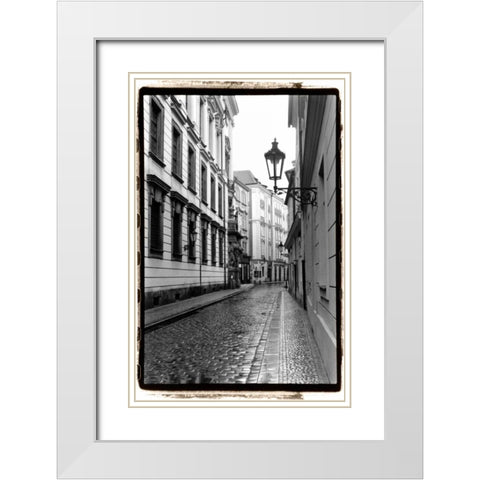 The Streets of Prague III White Modern Wood Framed Art Print with Double Matting by DeNardo, Laura