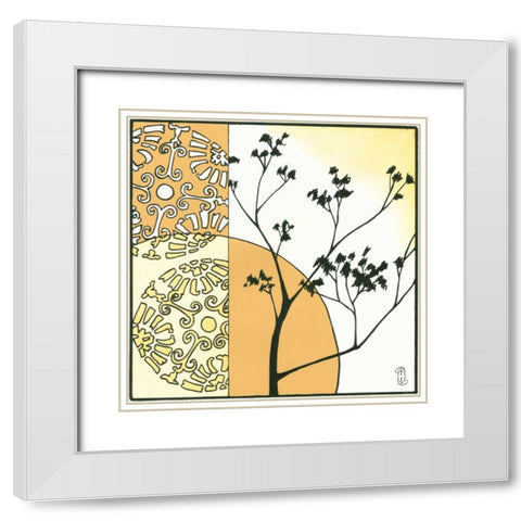 Kimono Garden I White Modern Wood Framed Art Print with Double Matting by Meagher, Megan