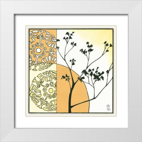 Kimono Garden I White Modern Wood Framed Art Print with Double Matting by Meagher, Megan