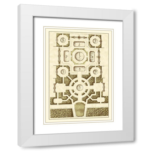 Small Garden Maze III White Modern Wood Framed Art Print with Double Matting by Blondel, J.F.