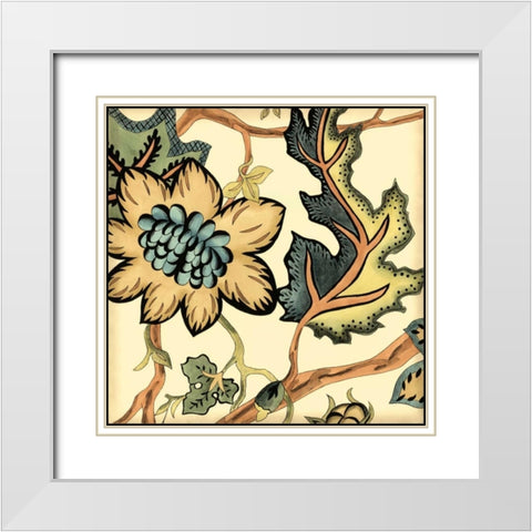 Small Jacobean Tile III White Modern Wood Framed Art Print with Double Matting by Zarris, Chariklia