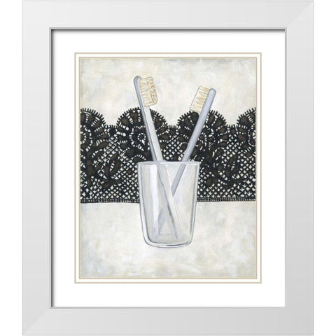 Femme Noir IV White Modern Wood Framed Art Print with Double Matting by Zarris, Chariklia