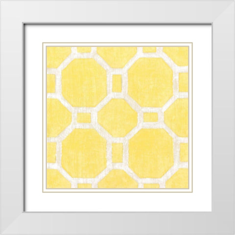 Garden Tile VI White Modern Wood Framed Art Print with Double Matting by Zarris, Chariklia