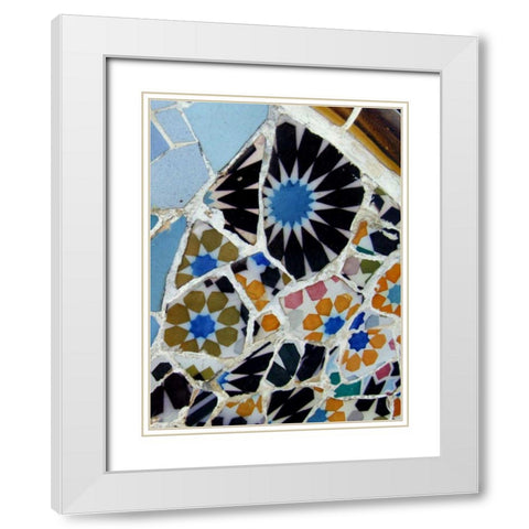 Mosaic Fragments I White Modern Wood Framed Art Print with Double Matting by Vision Studio