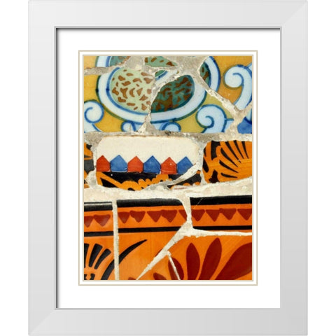 Mosaic Fragments II White Modern Wood Framed Art Print with Double Matting by Vision Studio