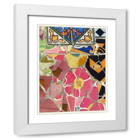 Mosaic Fragments III White Modern Wood Framed Art Print with Double Matting by Vision Studio