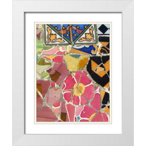 Mosaic Fragments III White Modern Wood Framed Art Print with Double Matting by Vision Studio
