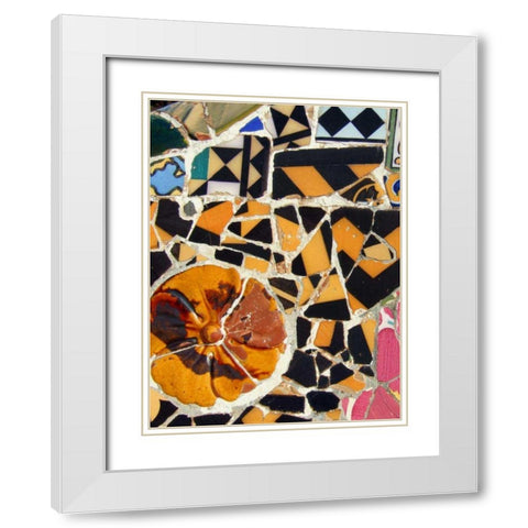 Mosaic Fragments IV White Modern Wood Framed Art Print with Double Matting by Vision Studio
