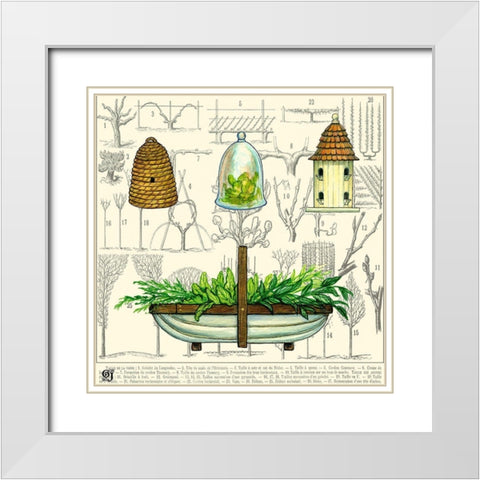 Garden Trug White Modern Wood Framed Art Print with Double Matting by Joyner, Ginny