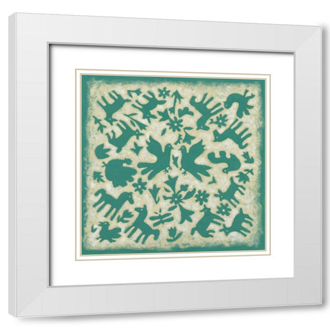 Folk Story in Jade White Modern Wood Framed Art Print with Double Matting by Zarris, Chariklia