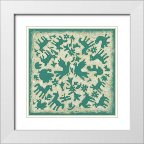 Folk Story in Jade White Modern Wood Framed Art Print with Double Matting by Zarris, Chariklia