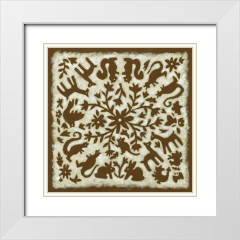 Folk Story in Brown White Modern Wood Framed Art Print with Double Matting by Zarris, Chariklia