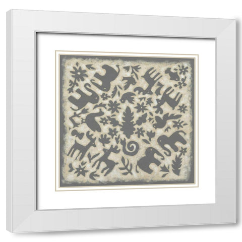 Folk Story in Grey White Modern Wood Framed Art Print with Double Matting by Zarris, Chariklia