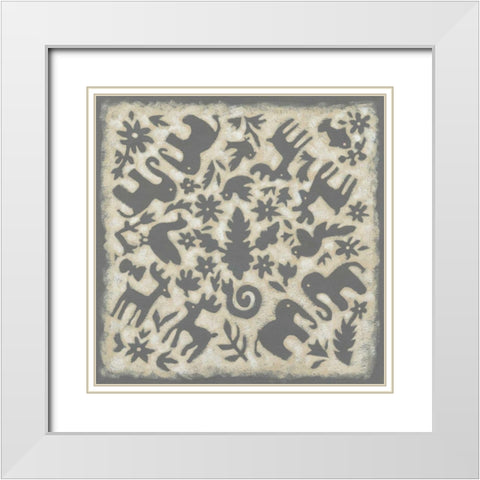 Folk Story in Grey White Modern Wood Framed Art Print with Double Matting by Zarris, Chariklia