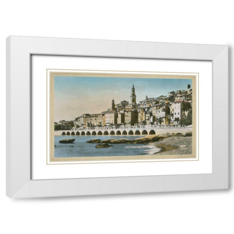 The Cote dAzur I White Modern Wood Framed Art Print with Double Matting by Unknown