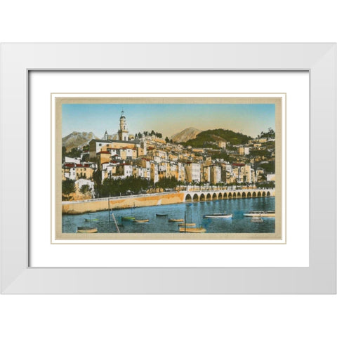 The Cote dAzur III White Modern Wood Framed Art Print with Double Matting by Unknown