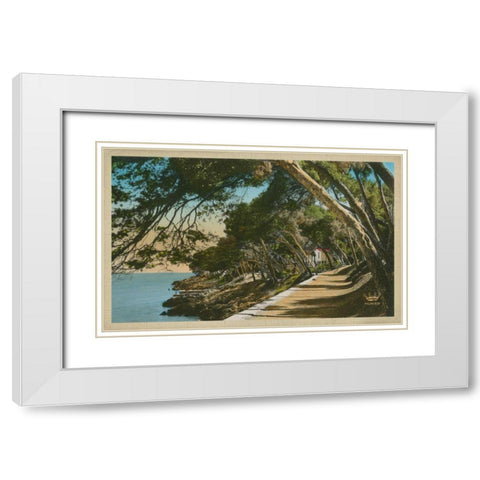 The Cote dAzur IV White Modern Wood Framed Art Print with Double Matting by Unknown