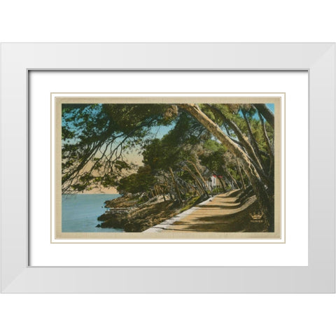 The Cote dAzur IV White Modern Wood Framed Art Print with Double Matting by Unknown