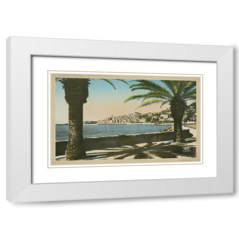 The Cote dAzur VI White Modern Wood Framed Art Print with Double Matting by Unknown