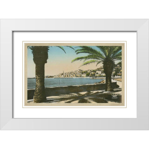 The Cote dAzur VI White Modern Wood Framed Art Print with Double Matting by Unknown