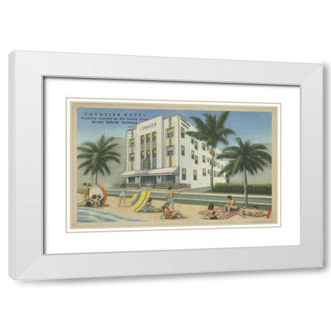 Miami Beach II White Modern Wood Framed Art Print with Double Matting by Unknown
