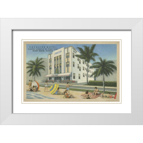 Miami Beach II White Modern Wood Framed Art Print with Double Matting by Unknown