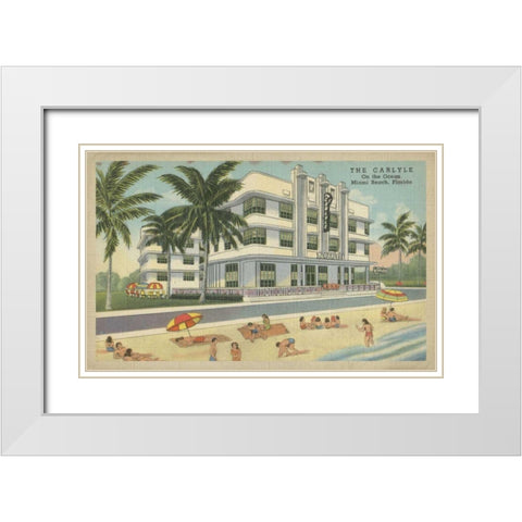 Miami Beach III White Modern Wood Framed Art Print with Double Matting by Unknown