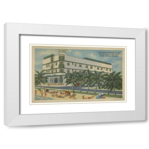 Miami Beach V White Modern Wood Framed Art Print with Double Matting by Unknown