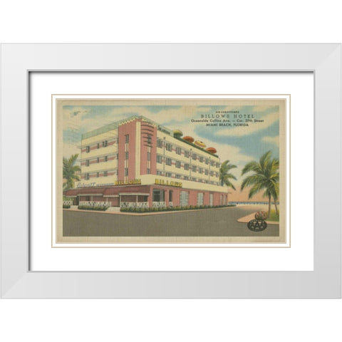 Miami Beach VI White Modern Wood Framed Art Print with Double Matting by Unknown
