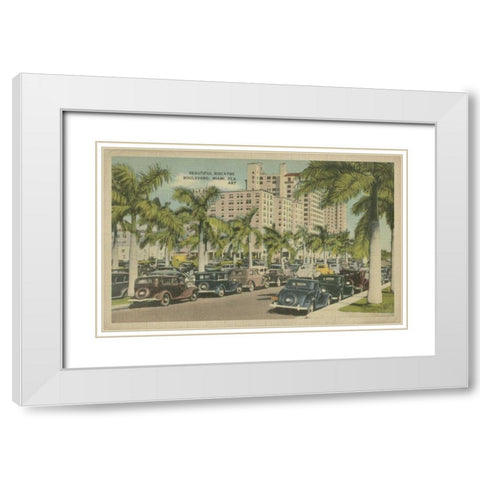 Miami Beach VII White Modern Wood Framed Art Print with Double Matting by Unknown