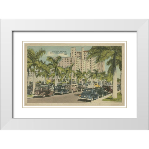 Miami Beach VII White Modern Wood Framed Art Print with Double Matting by Unknown