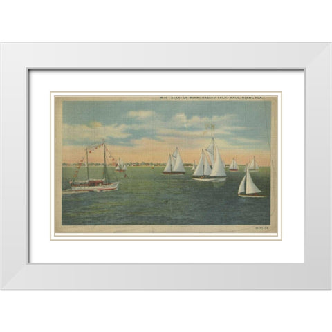 Miami Beach IX White Modern Wood Framed Art Print with Double Matting by Unknown