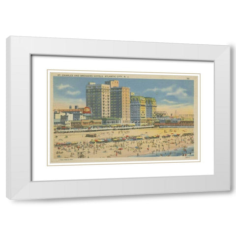 Atlantic City, NJ- V White Modern Wood Framed Art Print with Double Matting by Unknown