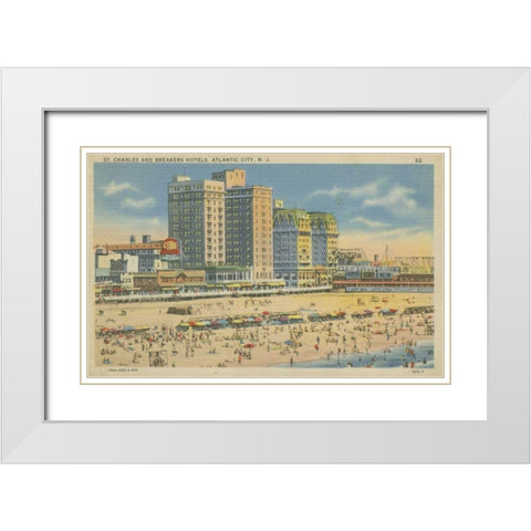 Atlantic City, NJ- V White Modern Wood Framed Art Print with Double Matting by Unknown