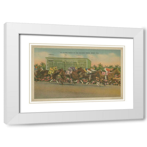 Close Finish White Modern Wood Framed Art Print with Double Matting by Unknown