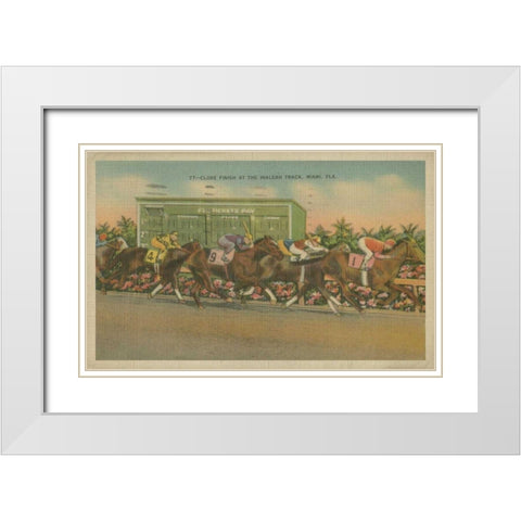 Close Finish White Modern Wood Framed Art Print with Double Matting by Unknown