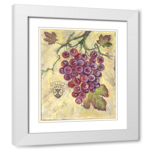 Merlot White Modern Wood Framed Art Print with Double Matting by Kasun, Theresa