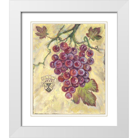 Merlot White Modern Wood Framed Art Print with Double Matting by Kasun, Theresa