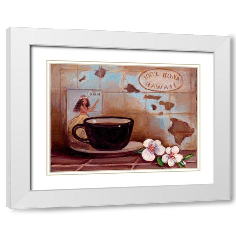 Kona Hawaii White Modern Wood Framed Art Print with Double Matting by Kasun, Theresa