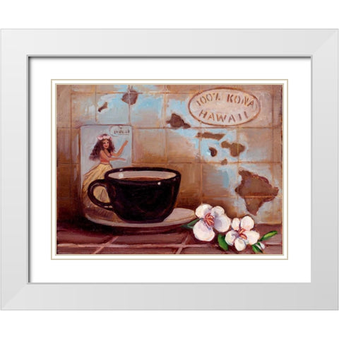 Kona Hawaii White Modern Wood Framed Art Print with Double Matting by Kasun, Theresa