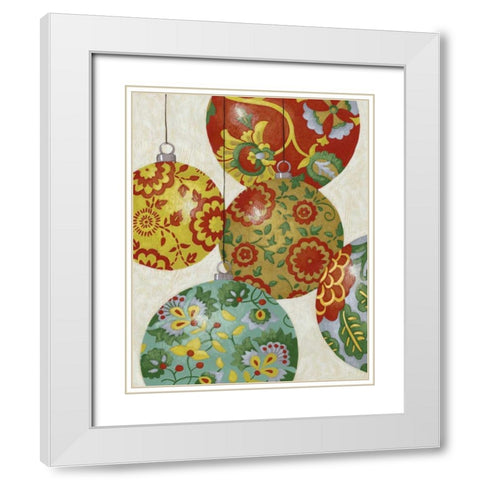 Christmas Cheer I White Modern Wood Framed Art Print with Double Matting by Zarris, Chariklia