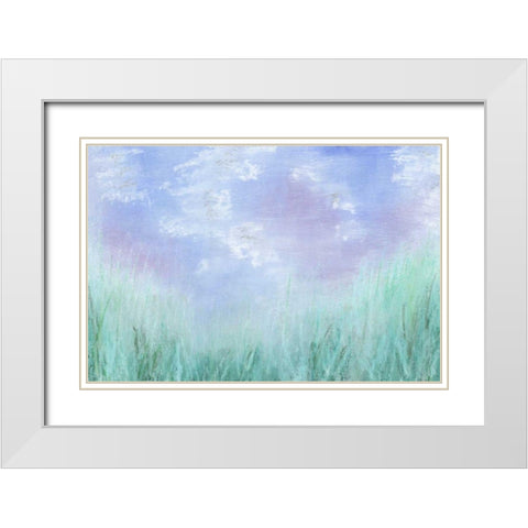 Aura I White Modern Wood Framed Art Print with Double Matting by Johnson, Jason