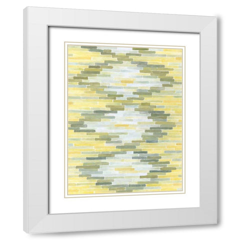 Green and Yellow Reflection I White Modern Wood Framed Art Print with Double Matting by Meagher, Megan