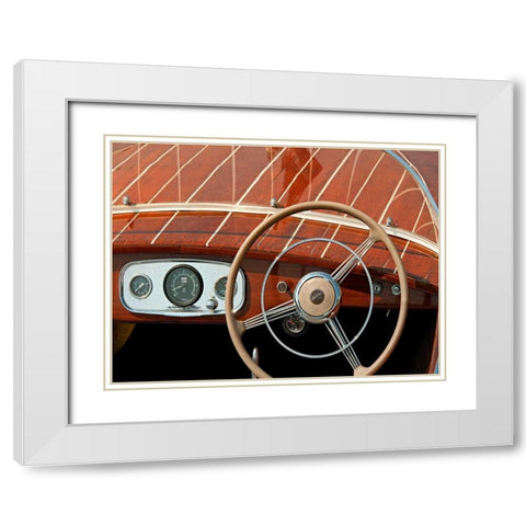 Antique Boating II White Modern Wood Framed Art Print with Double Matting by Head, Danny