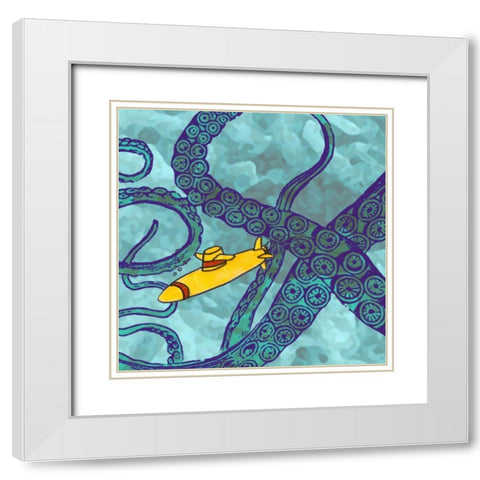 Misadventure I White Modern Wood Framed Art Print with Double Matting by Ludwig, Alicia