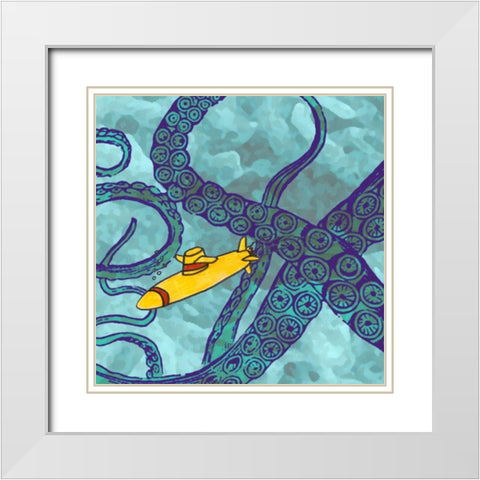 Misadventure I White Modern Wood Framed Art Print with Double Matting by Ludwig, Alicia