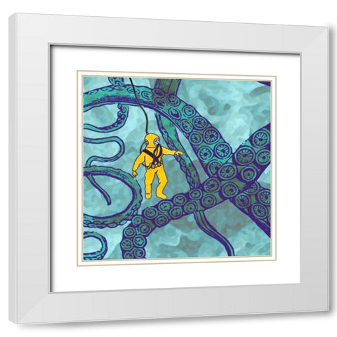 Misadventure II White Modern Wood Framed Art Print with Double Matting by Ludwig, Alicia