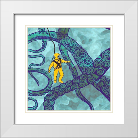 Misadventure II White Modern Wood Framed Art Print with Double Matting by Ludwig, Alicia