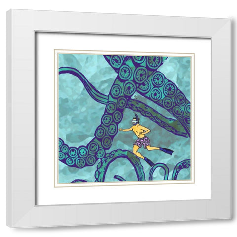 Misadventure III White Modern Wood Framed Art Print with Double Matting by Ludwig, Alicia