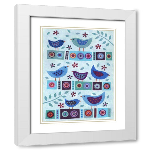 All in a Row White Modern Wood Framed Art Print with Double Matting by Conway, Kim